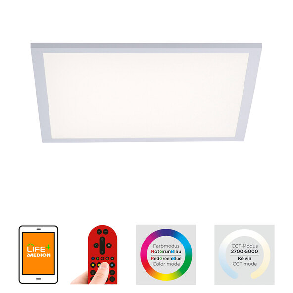 LED-Deckenleuchte LOLAsmart Flat, 45 x 45 cm