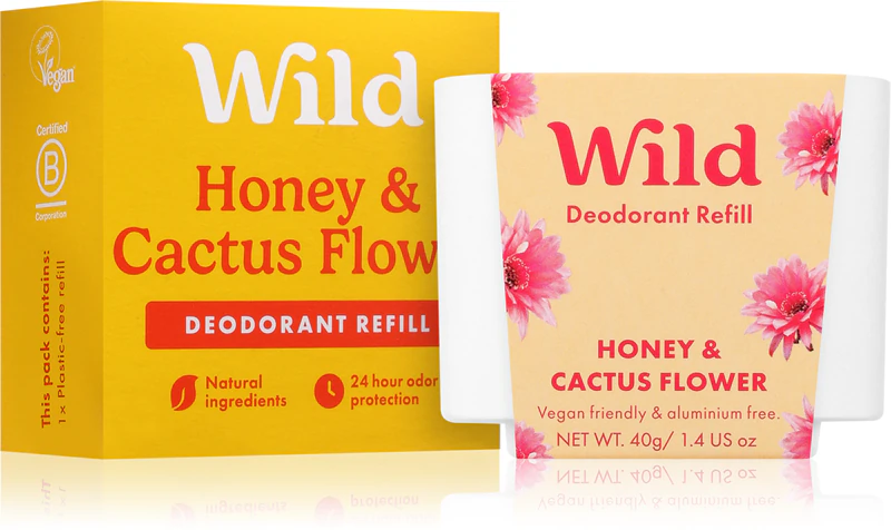 Navulling voor deodorantstick met wilde honing en cactusbloem.