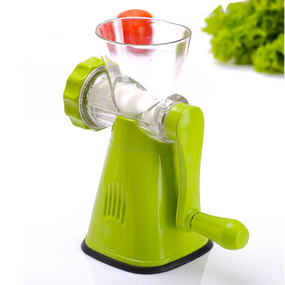 Coupe-légumes rond manuel multifonctionnel pour la cuisine, coupe-fruits et salades, hachoir à ail et piment