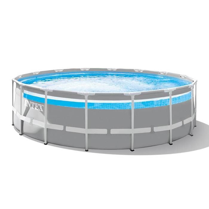 Kit de piscina tubular desmontable Intex - Estructura Pris - 488 x 122 cm - Redonda (bomba, cubierta, alfombrilla de suelo y escalera) - 26730NP