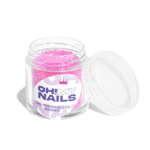 Oh My Nails pūdera mirdzoša fuksīna krāsas nagu lakas