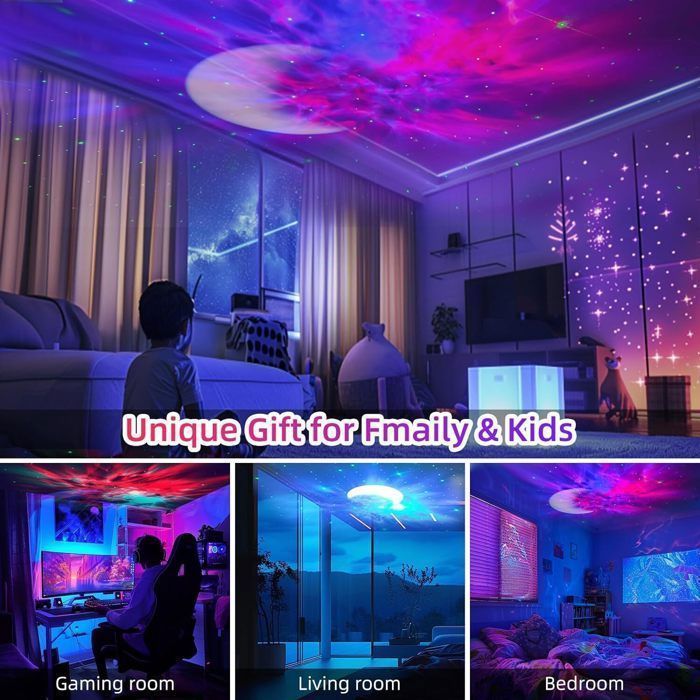 Projecteur D'astronaute Ciel Etoile Galaxy Star Projector Starry Veilleuse Enfant avec Nébuleuse,Télécommande et Bluetooth Musique