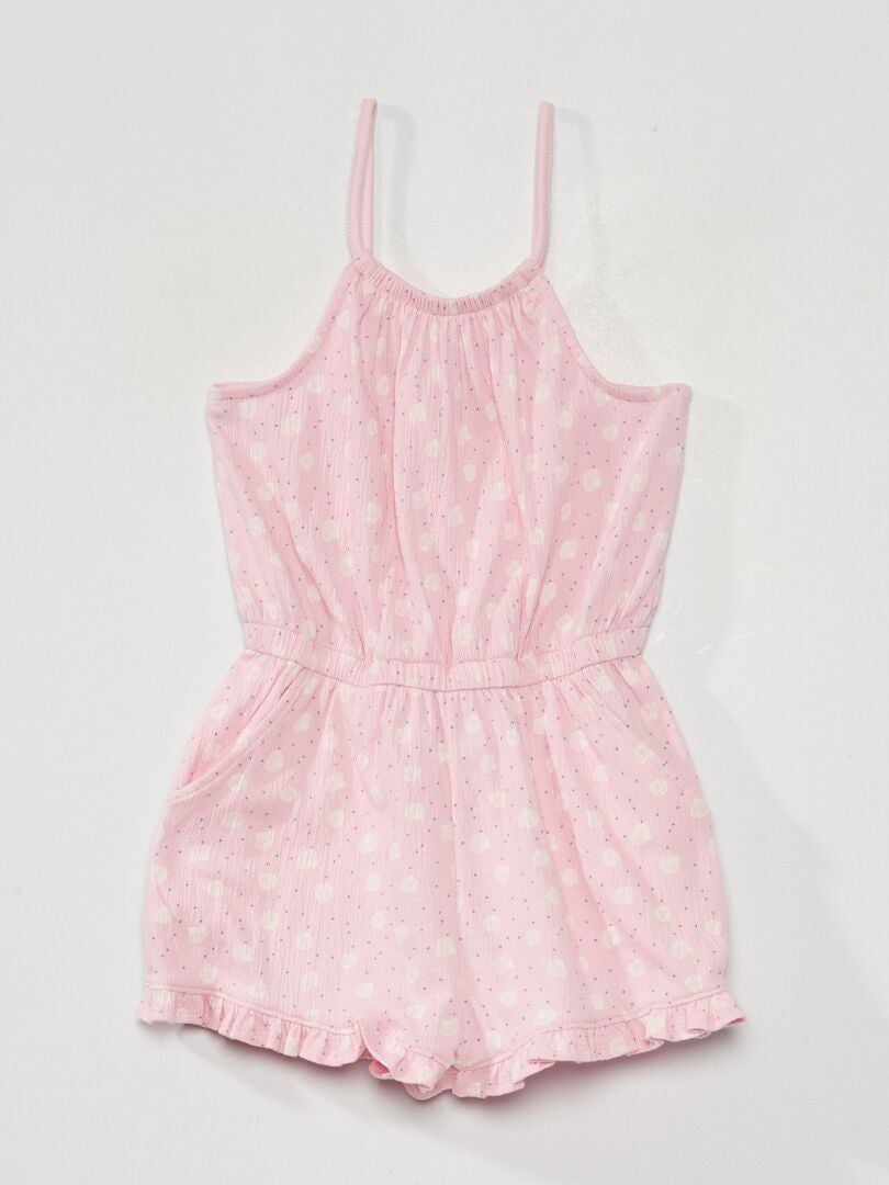 Playsuit met golvende print - WIT