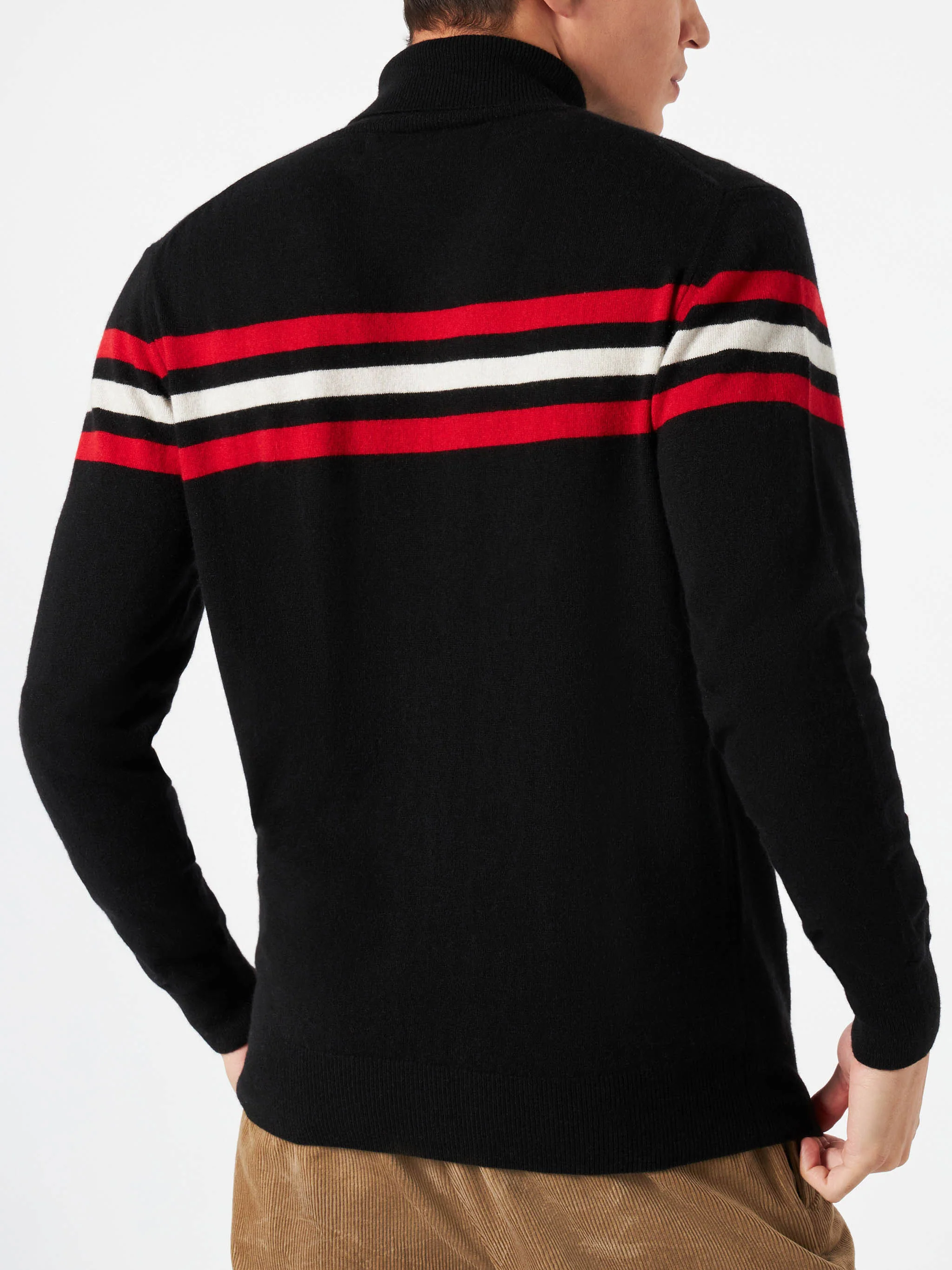Pull à col roulé en cachemire mélangé avec écusson