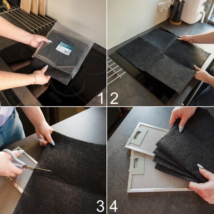 filtros de carbón para campana extractora universal de 57x47 cm (para cortar a medida)