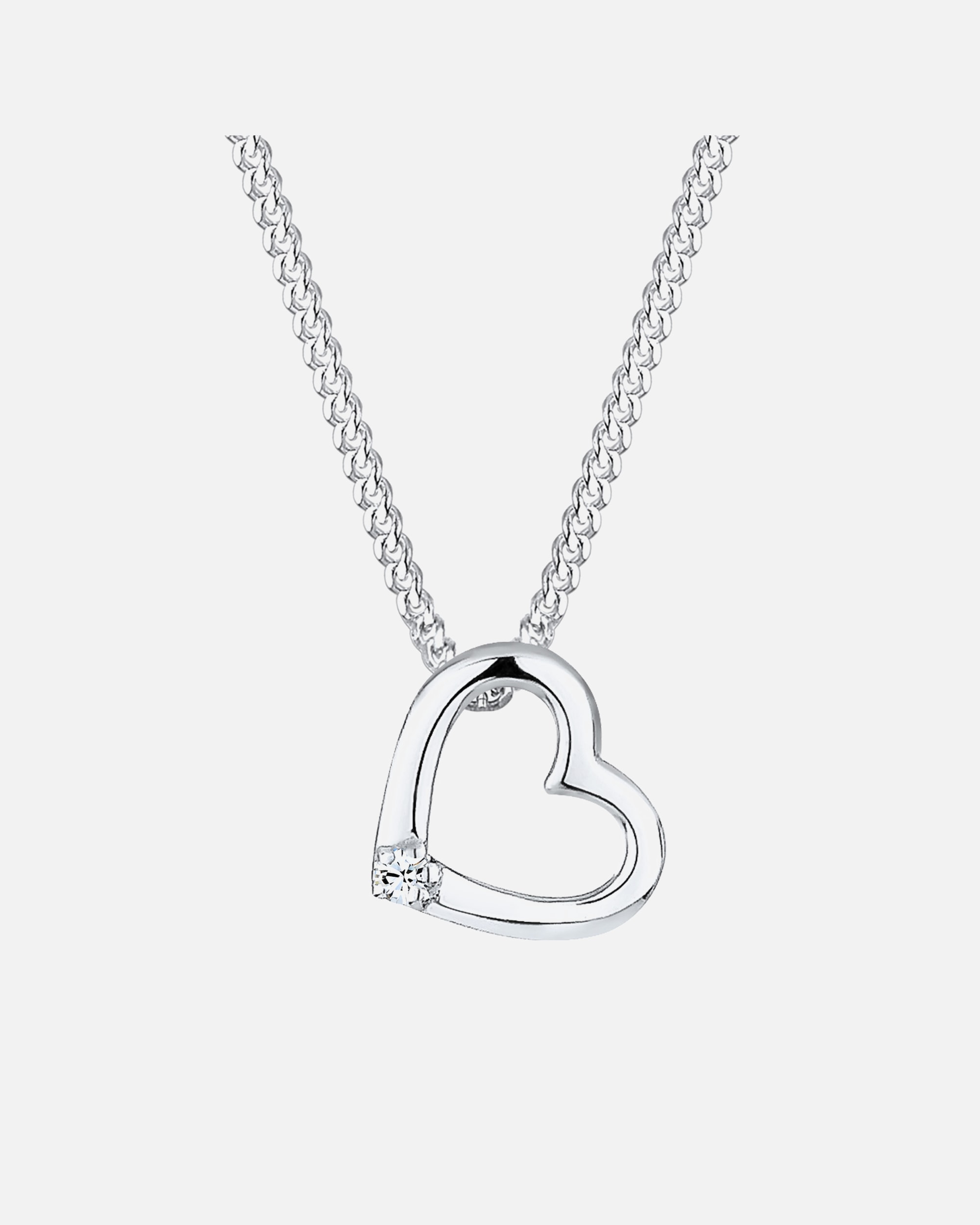 Elli Femmes Pendentif Coeur avec Cristal en Argent Sterling 925