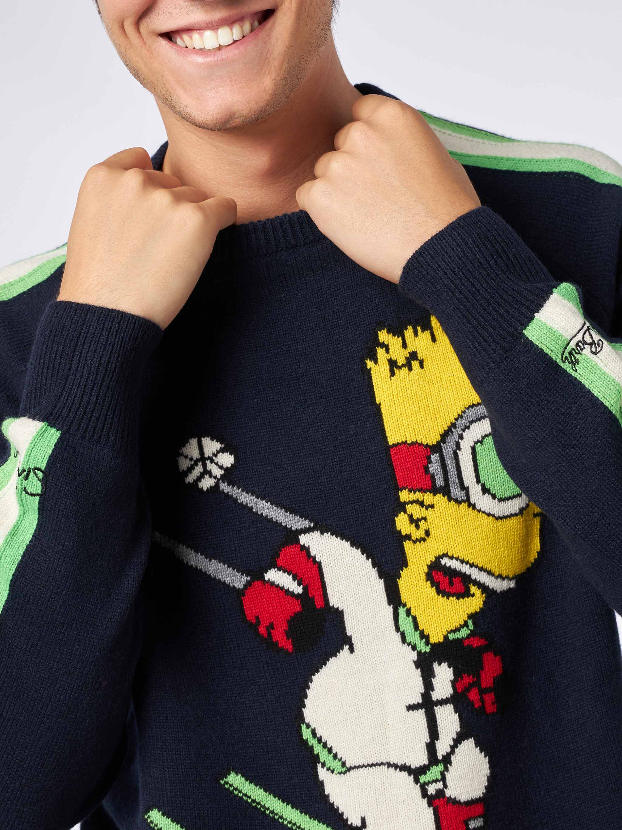 Maglione da uomo girocollo con stampa jacquard Bart Simpson | EDIZIONE