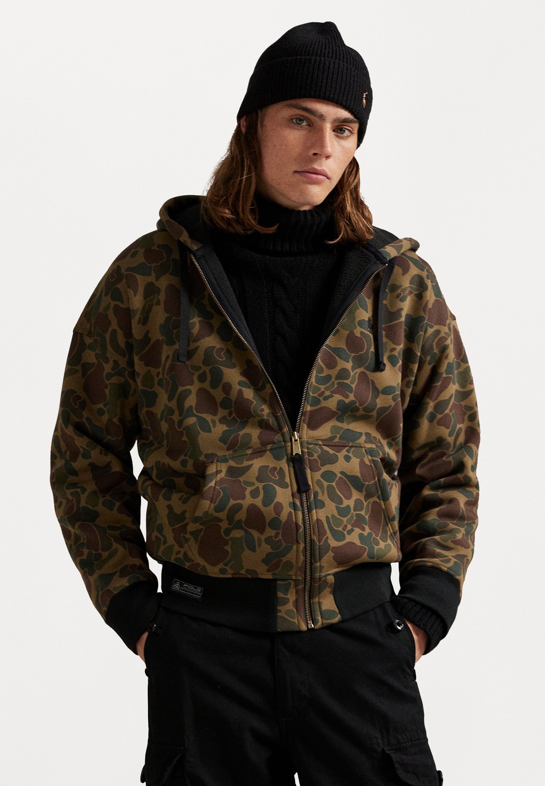Polo Ralph Lauren CAMO DUBBELGEBREIDE HOODIE - Sweatshirt met rits - meerkleurig
