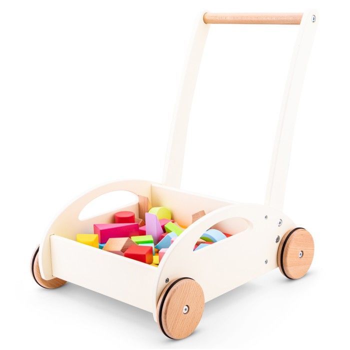 Walker - New Classic Toys - 34 wooden blocks - White - Unisex - 12 months and up