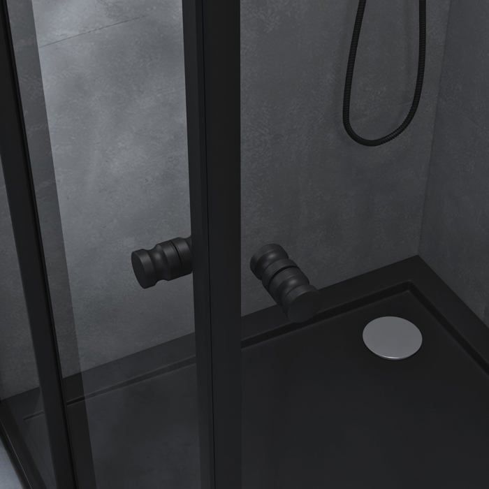 Box doccia Mai & Mai® nero 75x90 cm, due ante scorrevoli, vetro temperato trasparente RAV16K
