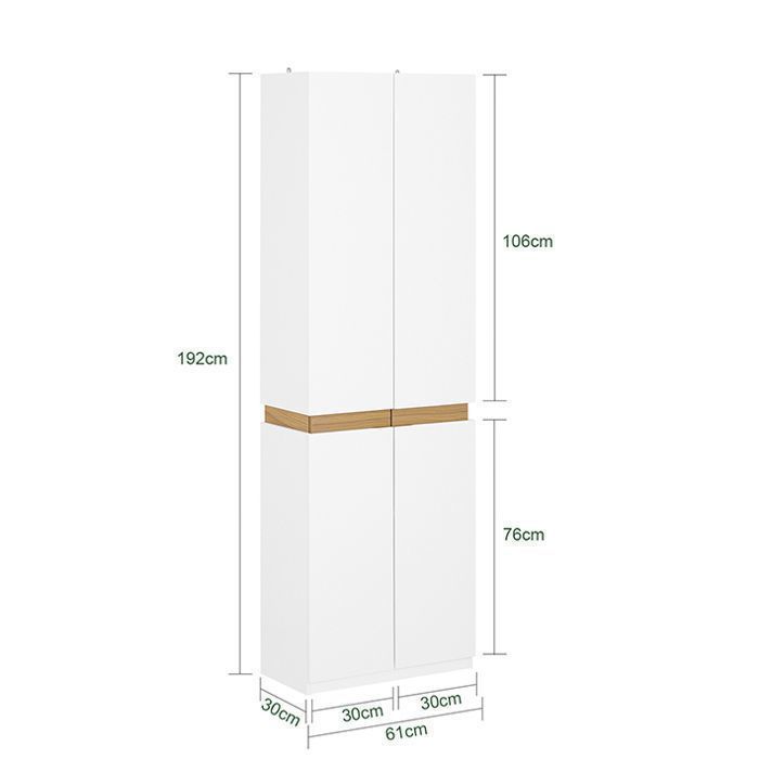 SoBuy Armoire Dressing 2 Portes avec Penderie et Étagères, Placard Rangement pour Chambre ou Entrée, 61x30x192 cm, Blanc