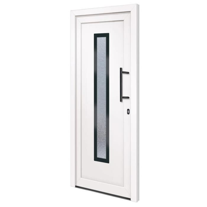 vidaXL Porte d'entrée Blanc 88x200 cm PVC 3157079
