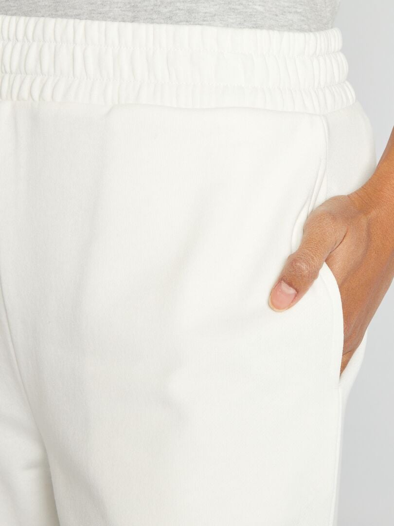 Fleece joggingbroek - WIT