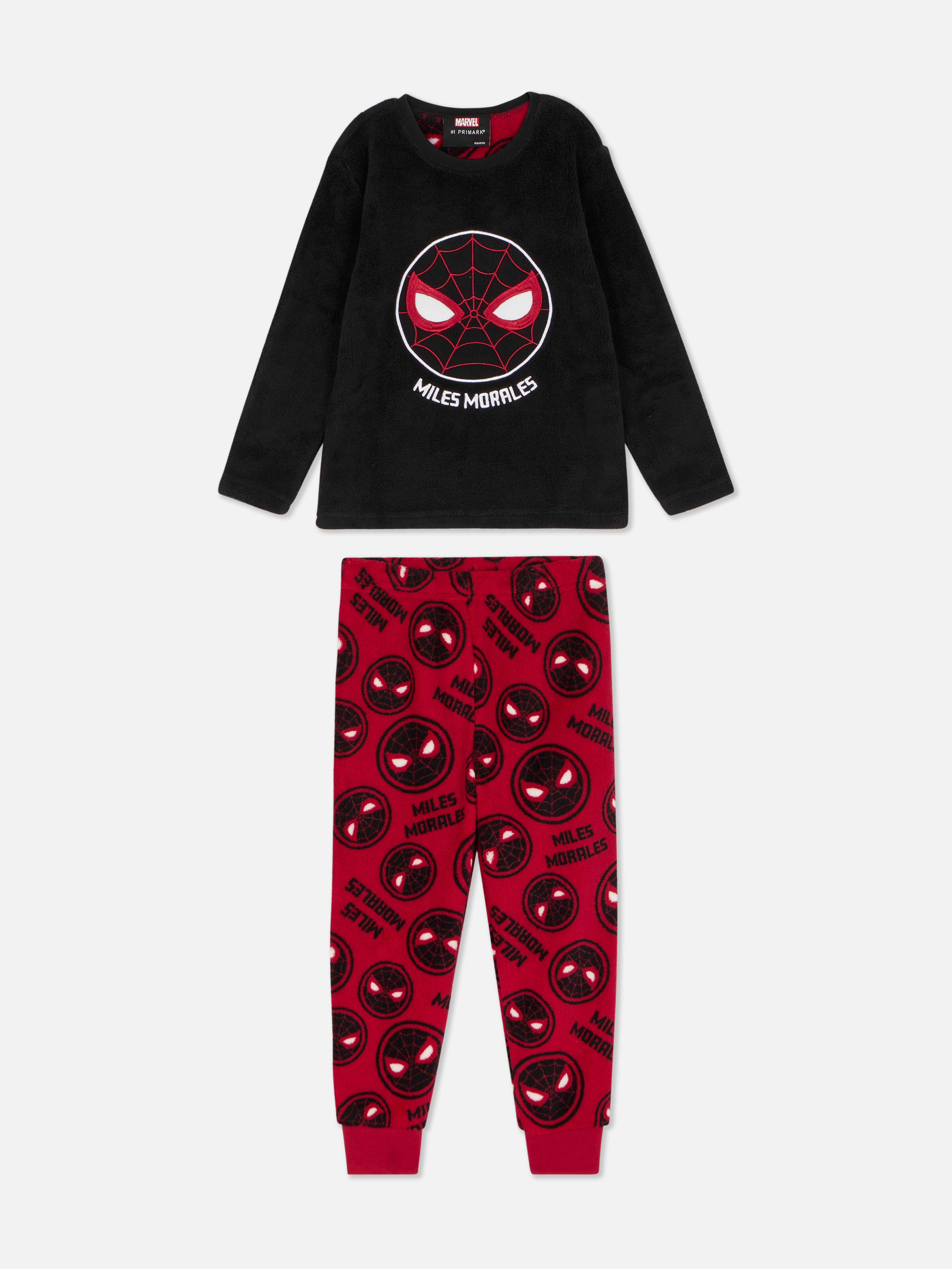 Pijamale din fleece Marvel Spider-Man Miles Morales O pijamale din fleece Marvel cu top cu mânecă lungă și pantaloni lungi