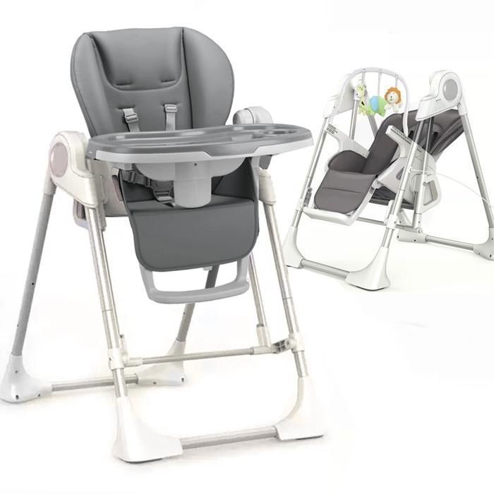Le SPLITY 3 en 1 : Chaise Haute, Balancelle, transat.Toutes options Gris