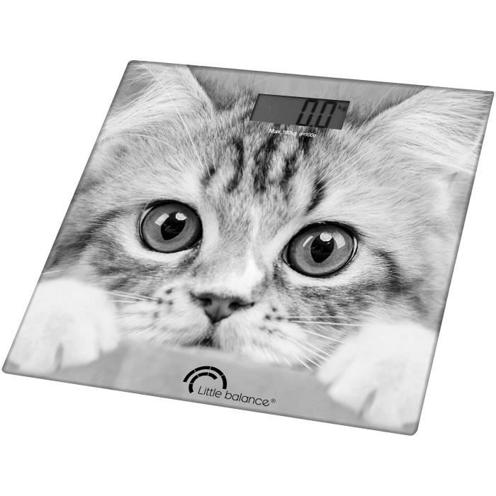Bilancia elettronica da bagno LITTLE BALANCE - Design Gatto - 180 kg 100 g