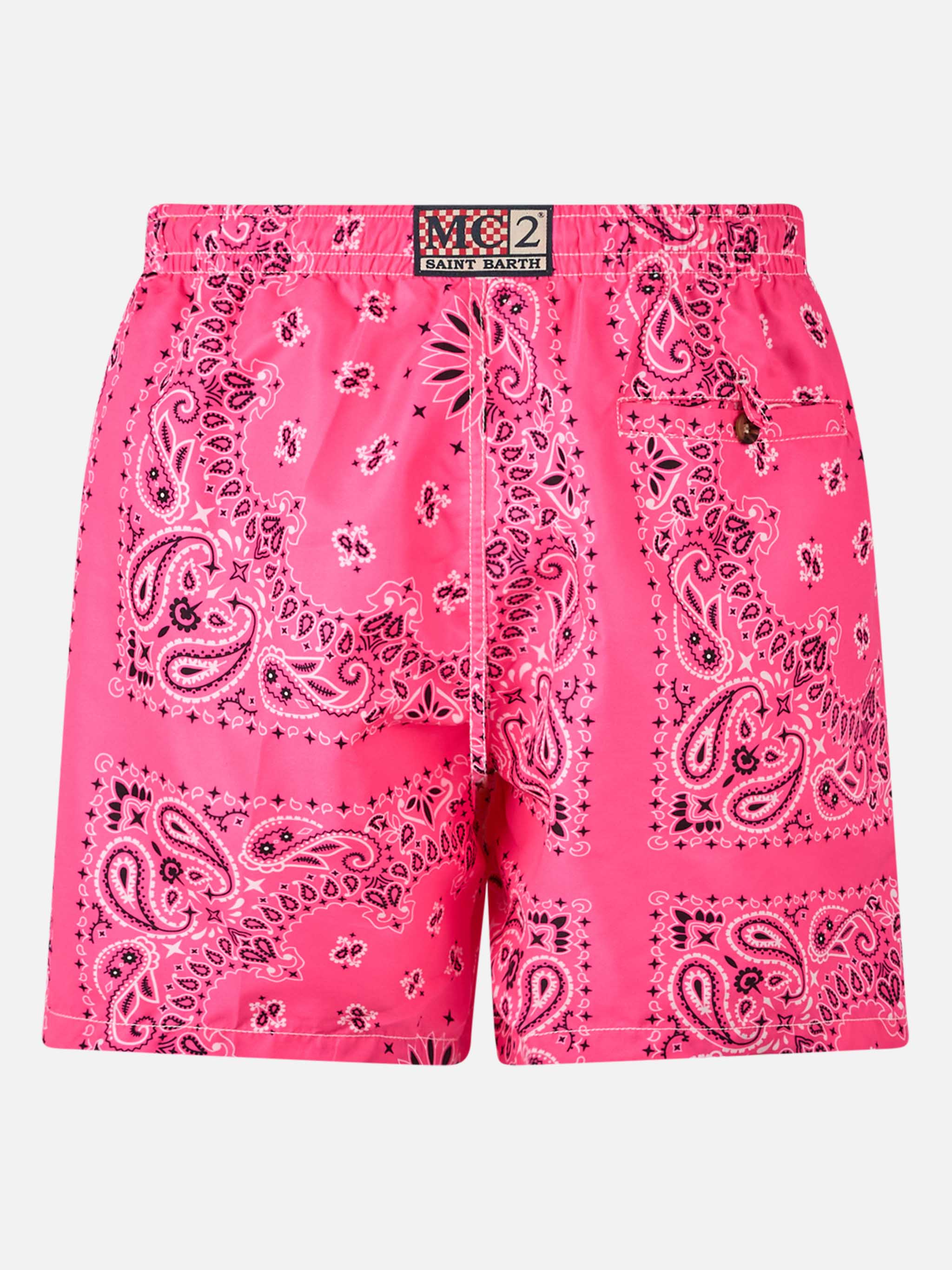 Roze zwempak voor heren met bandana-print