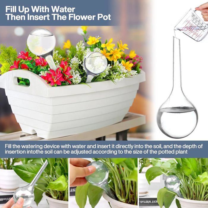 12 Pieces Plant Irrigation Balls, Automatic Drip Plant Watering System, Plant Watering Bulb System