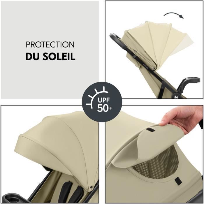 HAUK – Shop N Care Trio 3-in-1 Reiseset – Kinderwagen + Babywanne + Autositz + Adapter – 4 Räder – Olivgrün