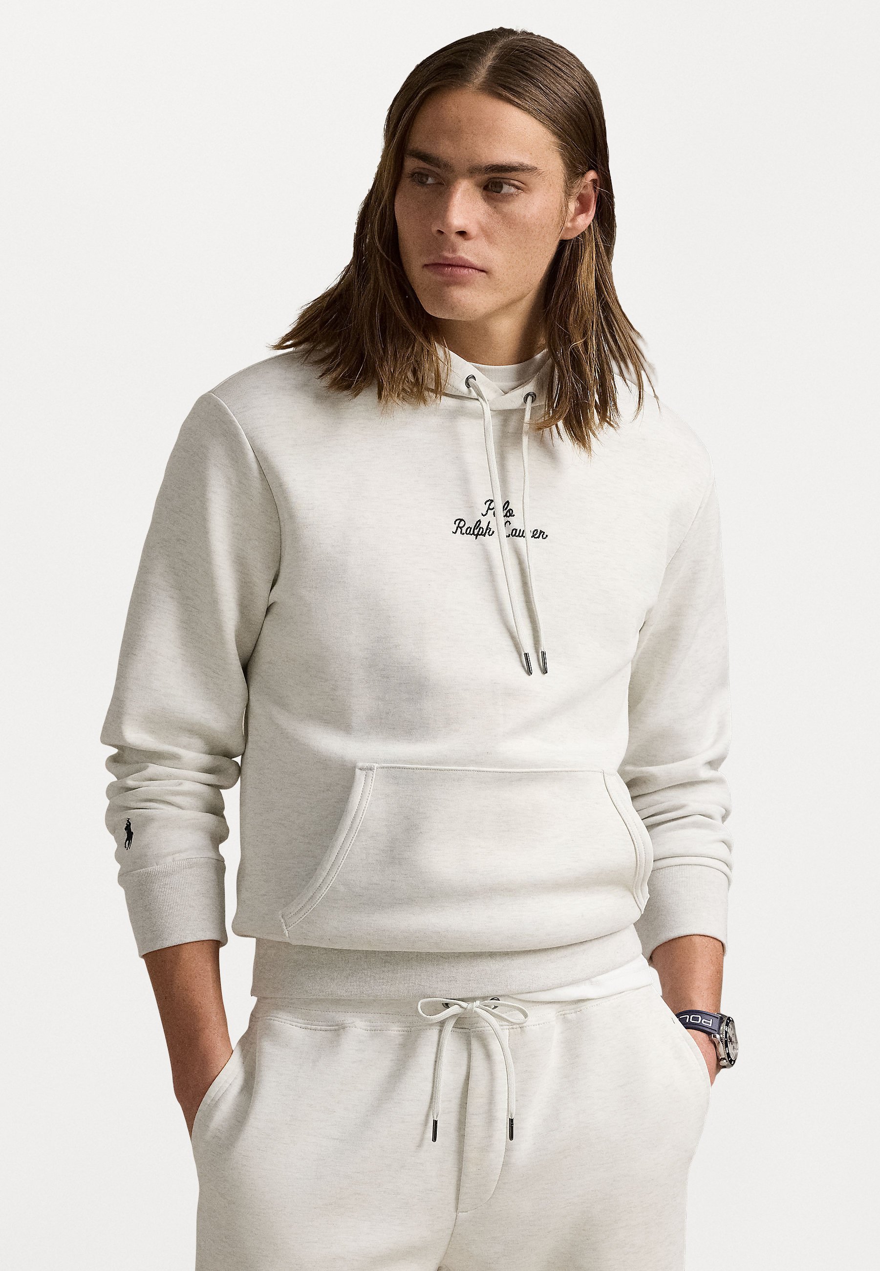 LOGO DOUBLE KNIT HOODIE - Huppari - light heatherPolo Ralph Lauren