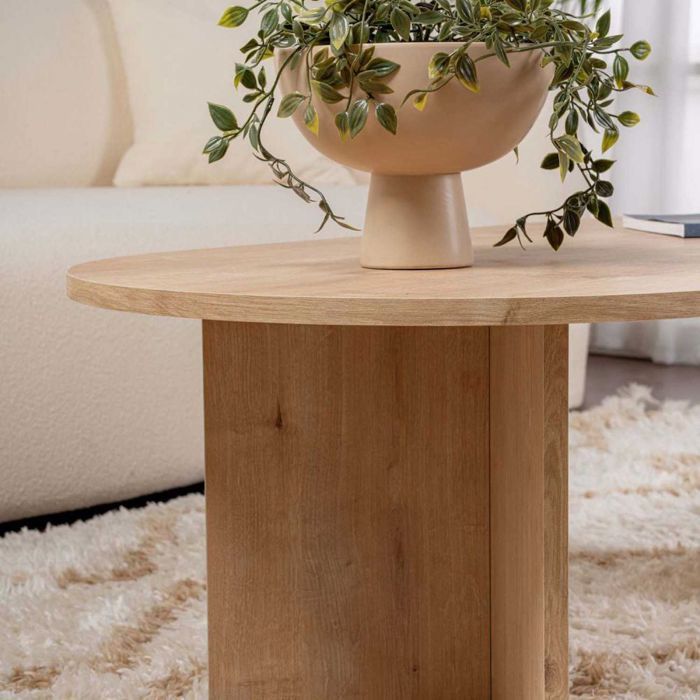 Table basse ovale en aggloméré coloris chêne saphir L119 cm - IRIS