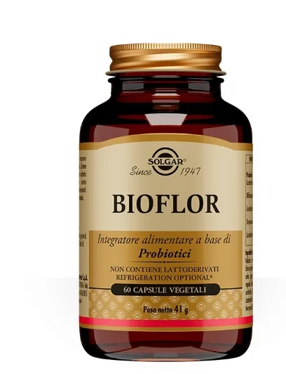 SOLGAR Solgar Bioflor, complément probiotique, 60 gélules végétales, pour le bien-être de la flore intestinale.