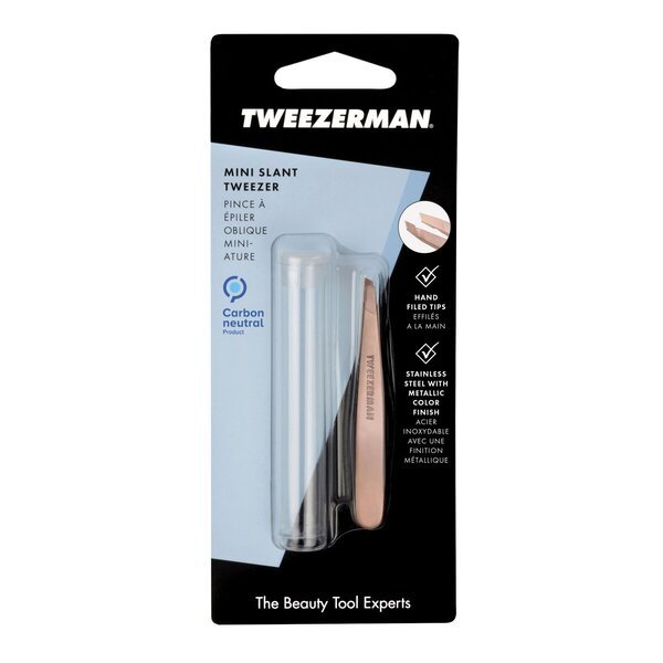 Tweezerman Mini Slant pinceta<br>ružičasto zlato