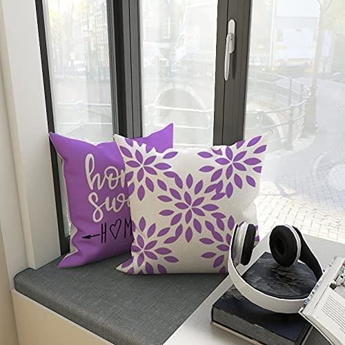 Federa - Resistente - Viola - 45x45 cm - 4 pezzi - Lino naturale - Stile contemporaneo
