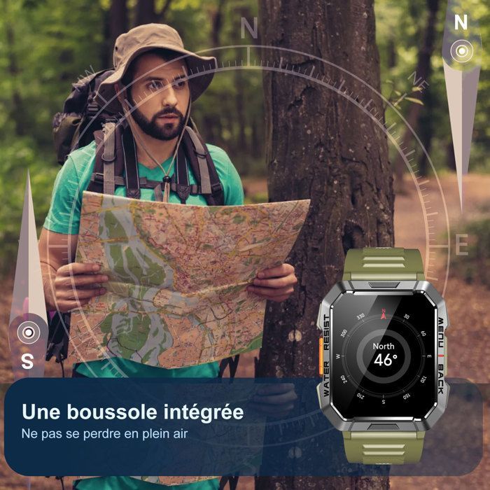 Smartwatch militare da uomo Blackview, display HD da 2,01