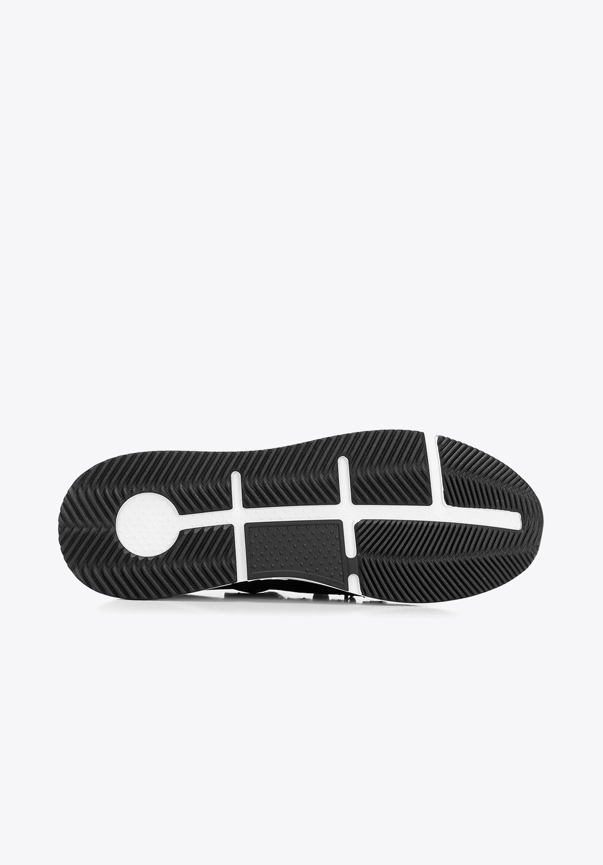 Męskie sneakersy ze skóry i tkaniny czarne