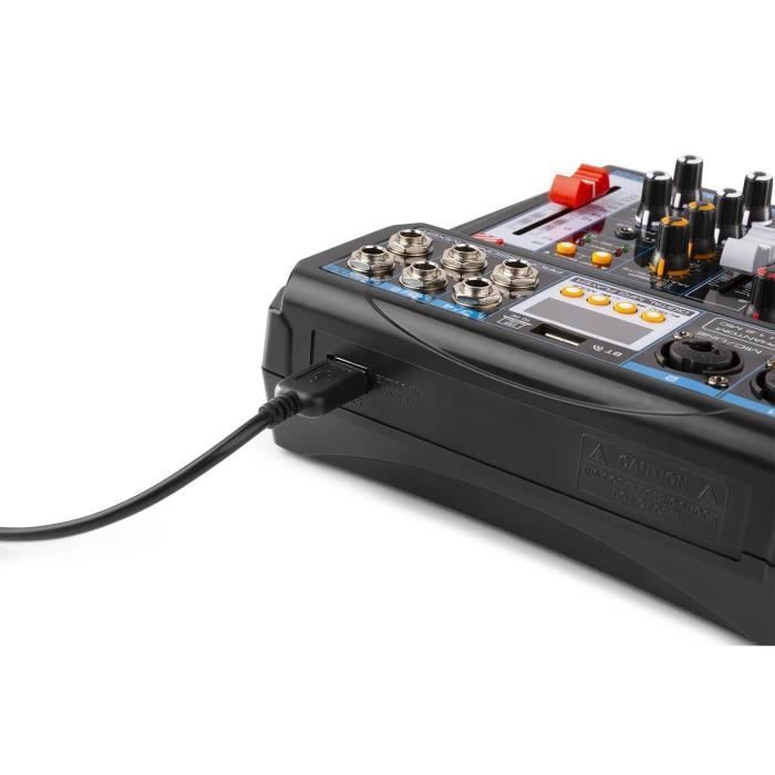 Mesa de mistura VONYX VMM-P500 de 4 canais com Bluetooth e 16 efeitos digitais.