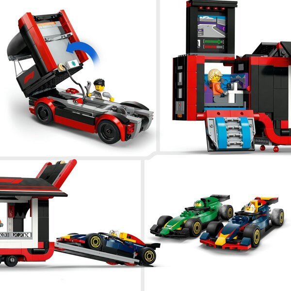 LEGO City 60445 F1 kamion s RB20 i AMR24 F1 automobilima
