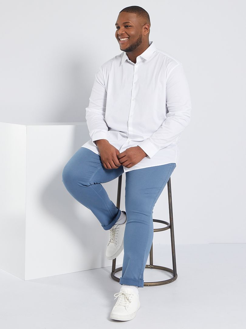Stretch twill overhemd - wit
