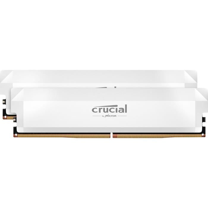 Memoria RAM CRUCIAL DDR5 PRO - Edizione Overclocking - Kit 64GB (2 x 32GB) - 6000 MT/s - CL40 - UDIMM - Bianca