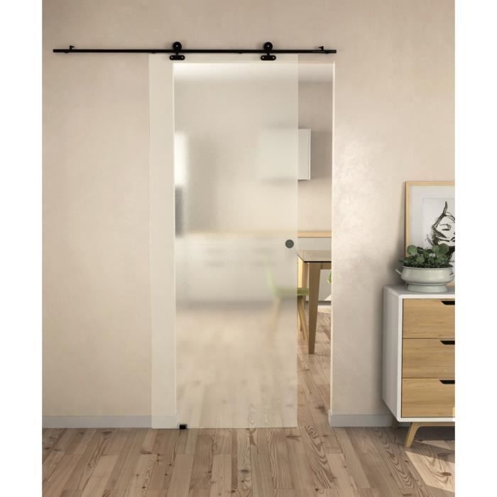 Rail coulissant apparent pour portes coulissantes MINIMO - MONDO + SABLE en 73 ou 83 ou 93 cm - AURYS NORMANDIE