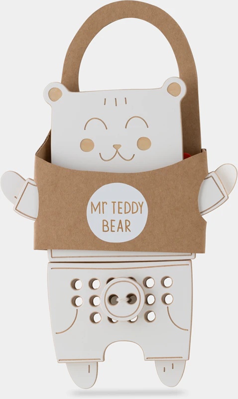Milin medinis raištelių žaislas „Mr. Teddy“ edukacinis žaislas