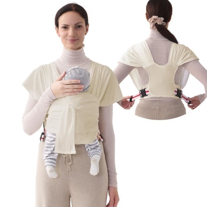 Kantoreppu - kevyt kengurumallinen kantoreppu rintavaljailla äidille ja isälle - vastasyntyneestä 20 kg:aan, beige