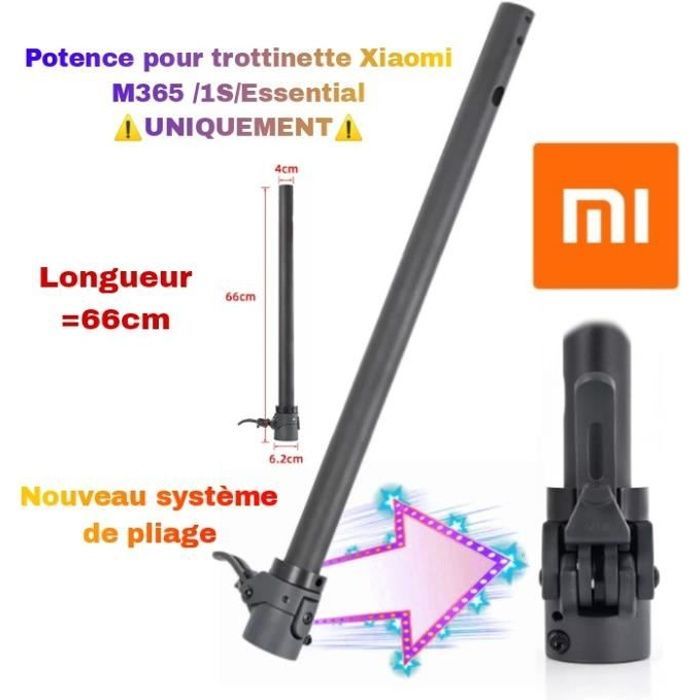 Potencia para patinete eléctrico Xiaomi M365 1S Essential con nuevo sistema de plegado, longitud 66 cm [NO COMPATIBLE CON XIAOMI PRO]