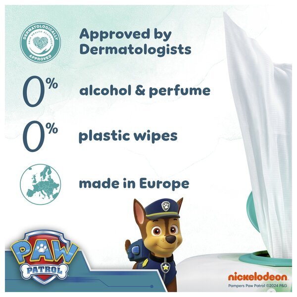 „Pampers Harmonie Aqua Paw Patrol“ kūdikių servetėlės, 3 x 48 vnt.