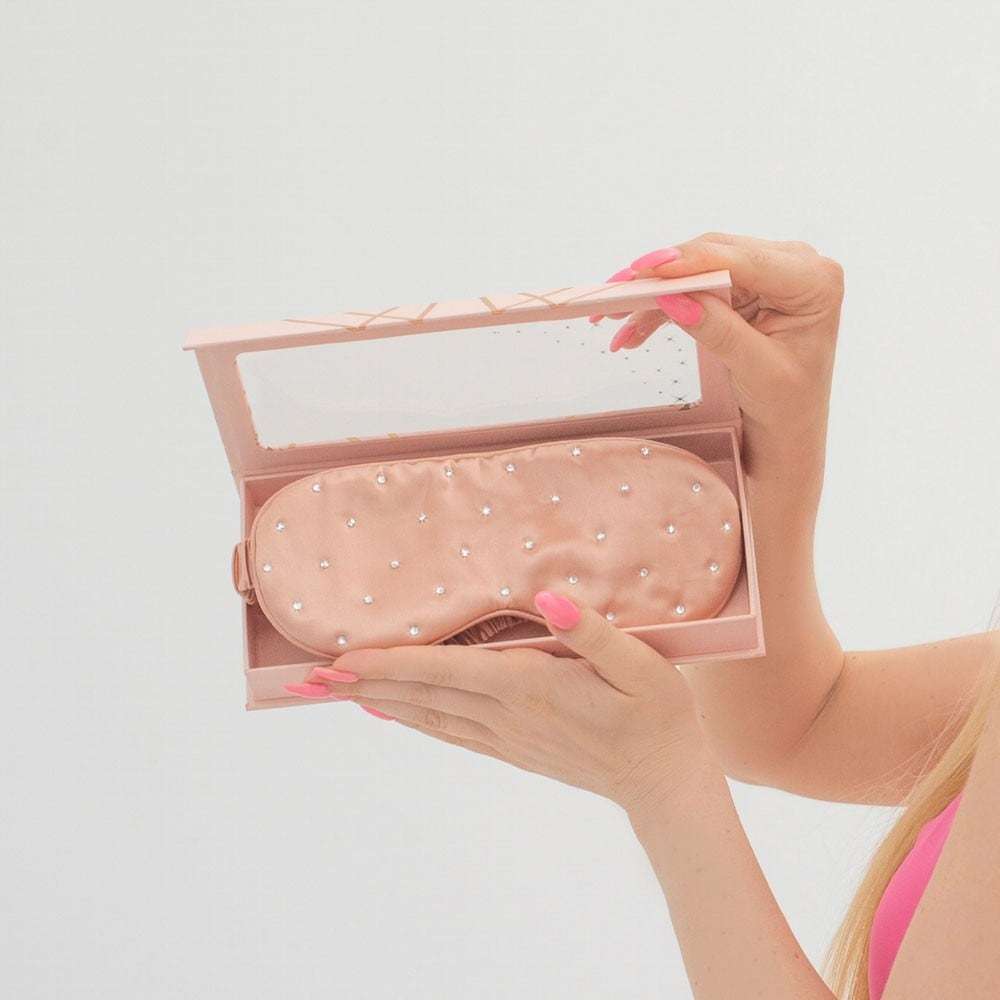 „Crystallove“ paakių kaukė, kristalizuota šilko paakių kaukė – rožinio aukso spalvos – 1 vnt.