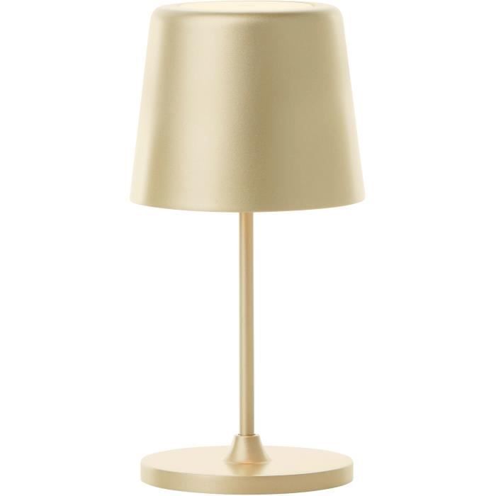 Lámpara de mesa para exteriores - BRILLIANT - KAAMI - Recargable - Oro mate - LED - 2W - 310lm - 3000K - Regulable - USB - Regulación de intensidad en 3 niveles - IP54