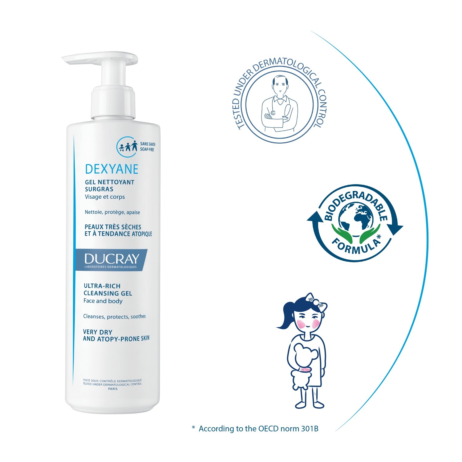 Ducray DEXYANE Ultra bogati gel za čišćenje - 200 ml