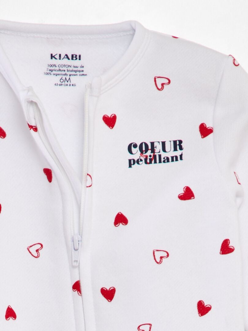 Mono largo y cálido con estampado de amor - BLANCO