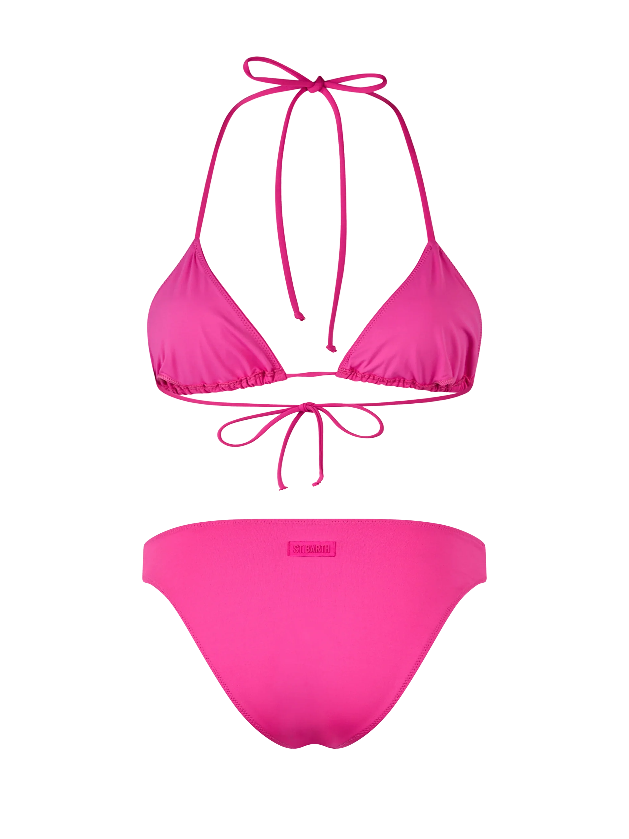 Leah Lido damesbikini met driehoekige rand in fuchsia