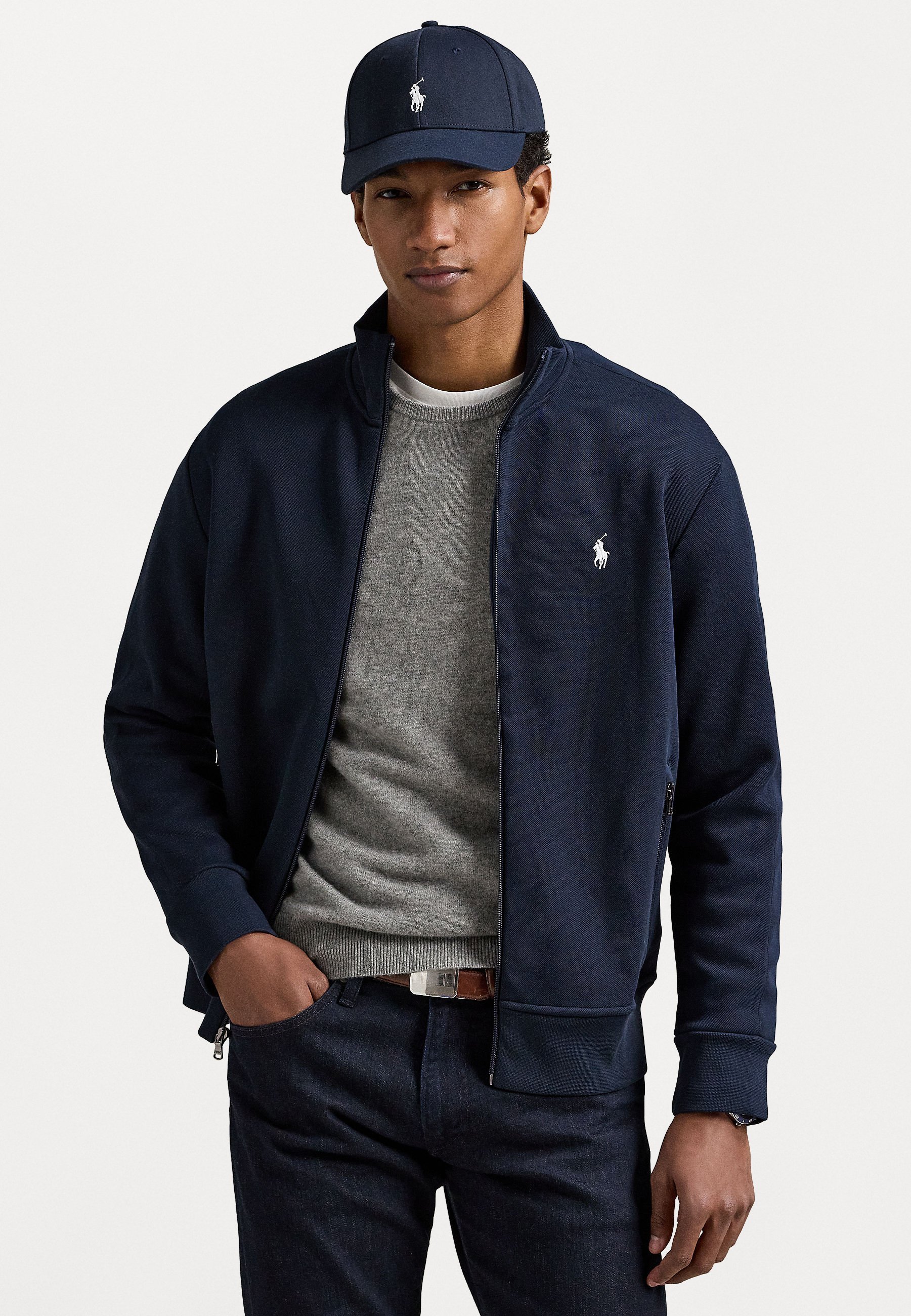 Polo Ralph Lauren dubbelgebreid trainingsjack - Sweatshirt met rits - marineblauw