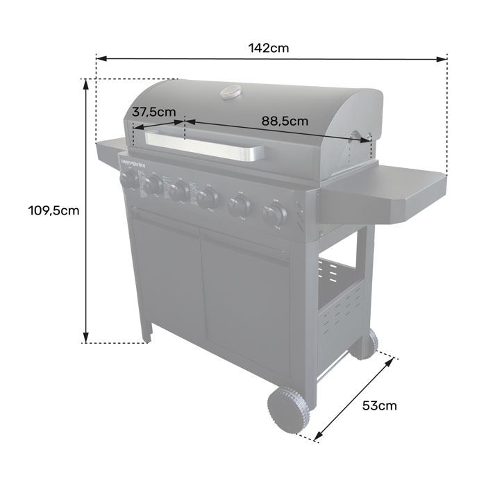 Barbacoa de gas IZALCO - 6 quemadores 15 kW
