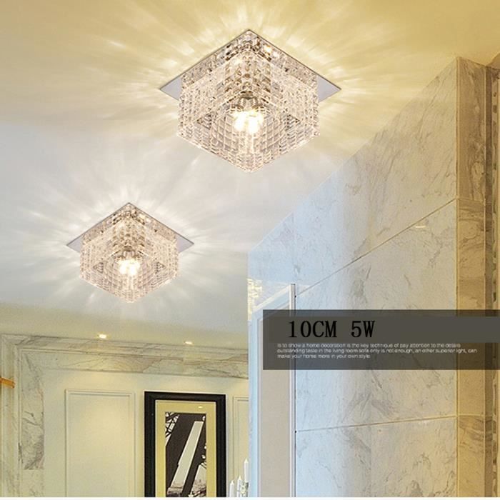 Utoopie Plafonnier LED Moderne 5W Lustre Cristal Lampe de Plafond pour Salle à Manger Salon Cuisine, 1pcs Blanc Chaud