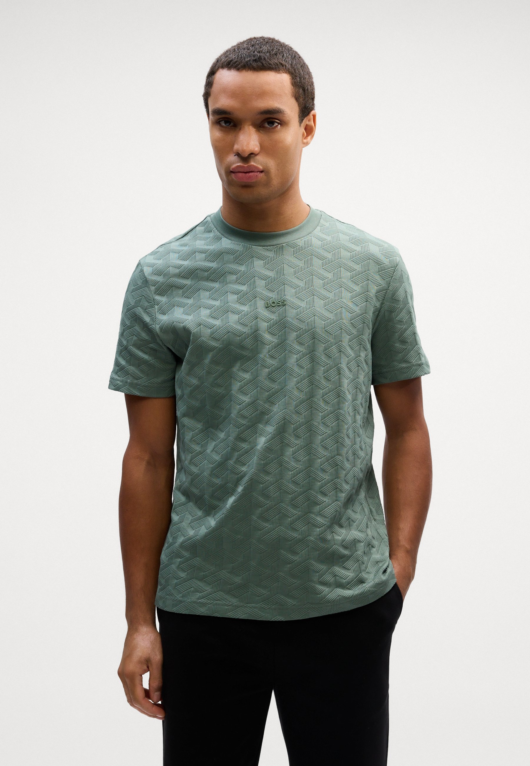 T-shirt basique BOSS MIRROR ARTWORK - vert clair
