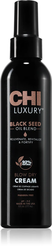 Výživný a tepelne ochranný krém CHI Luxury Black Seed Oil Blow Dry Cream pre uhladenie vlasov