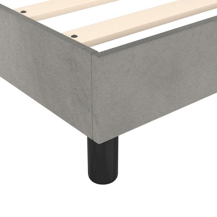 Cama de madera gris de 200 x 200 cm - Carga máxima 150 kg - Estructura de cama de muelles gris claro de 200 x 200 cm, terciopelo 005_605885